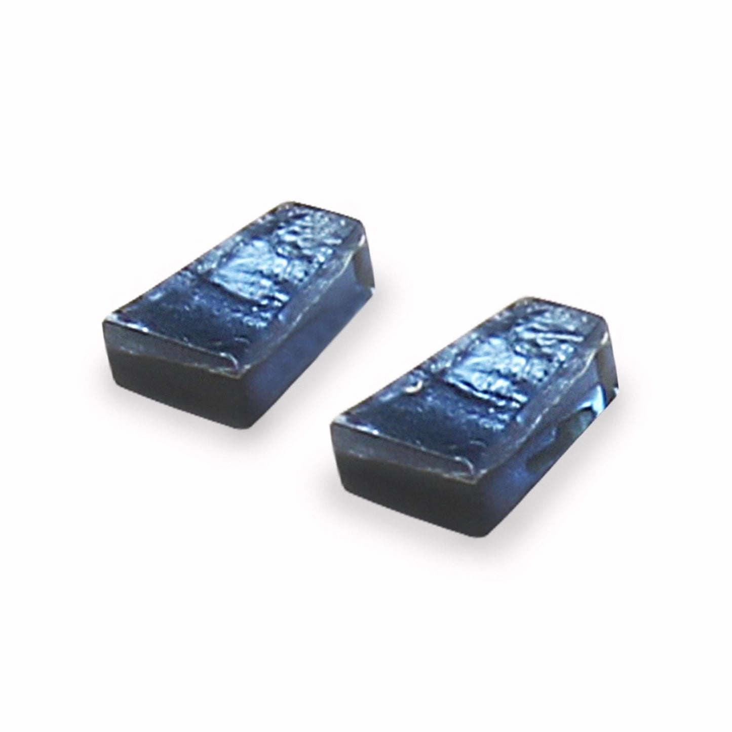 Navy Aztec Shiny Stud Earrings | The Jewellery Stop