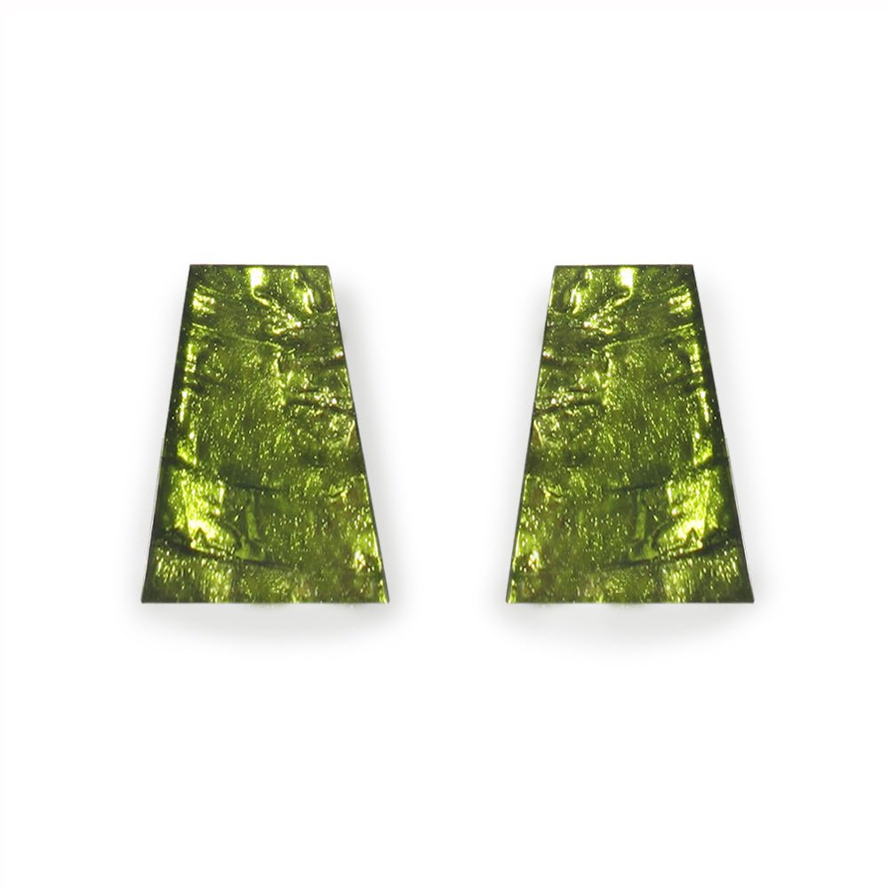 Olive Aztec Shiny Stud Earrings | The Jewellery Stop