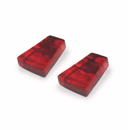 Red Aztec Shiny Stud Earrings | The Jewellery Stop