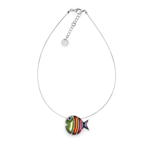 Sherbet Bubble Fish Stripe Shiny Pendant