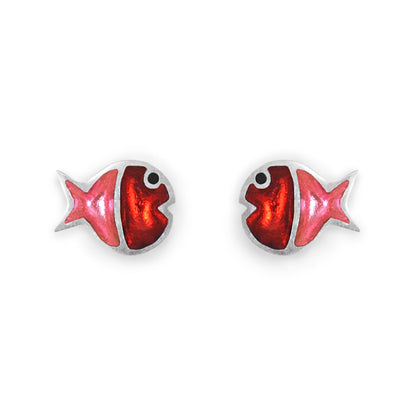 Trifle Bubble Fish Stripe Shiny Stud Earrings | The Jewellery Stop