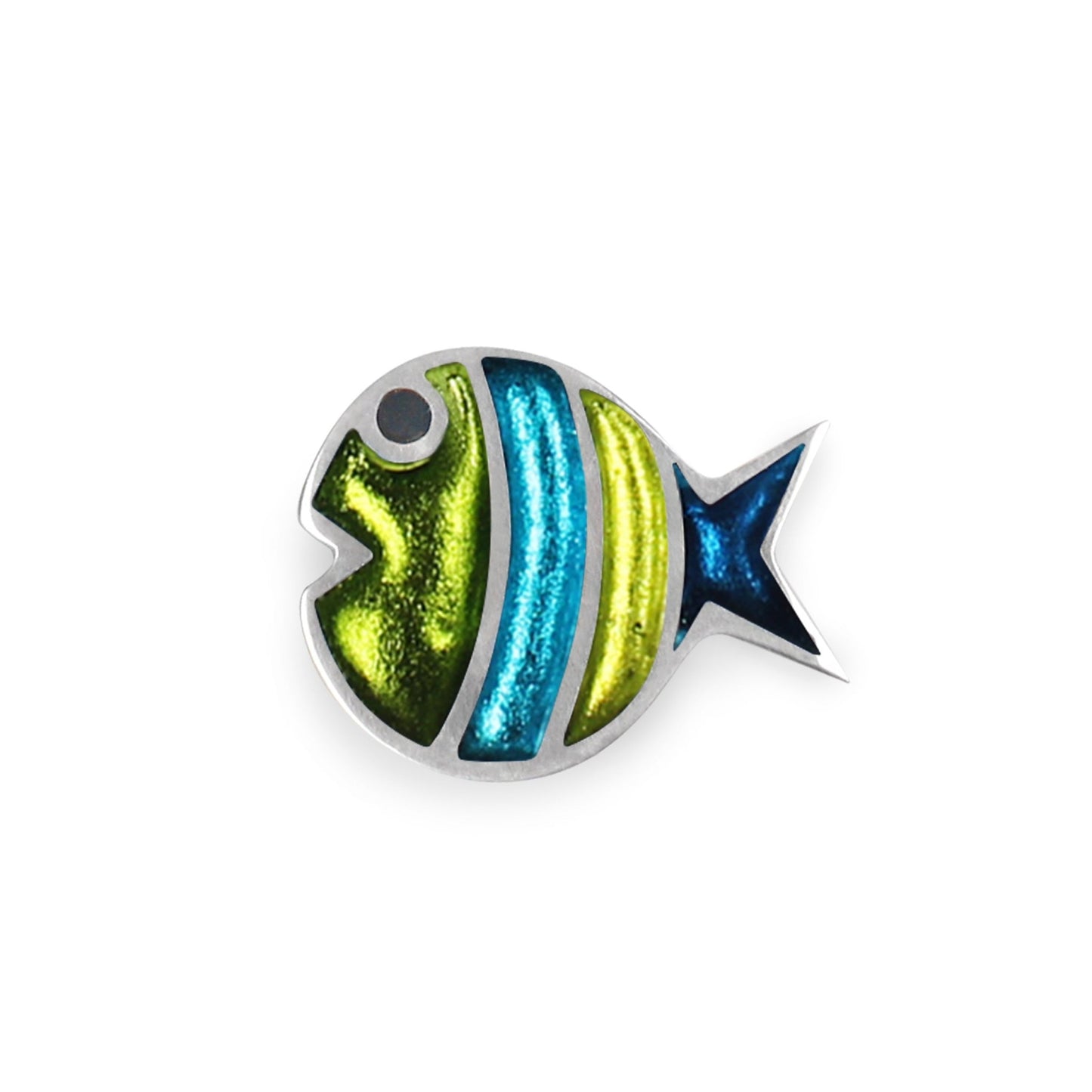 Seaweed Bubble Fish Stripe Shiny Brooch | The Jewellery Stop