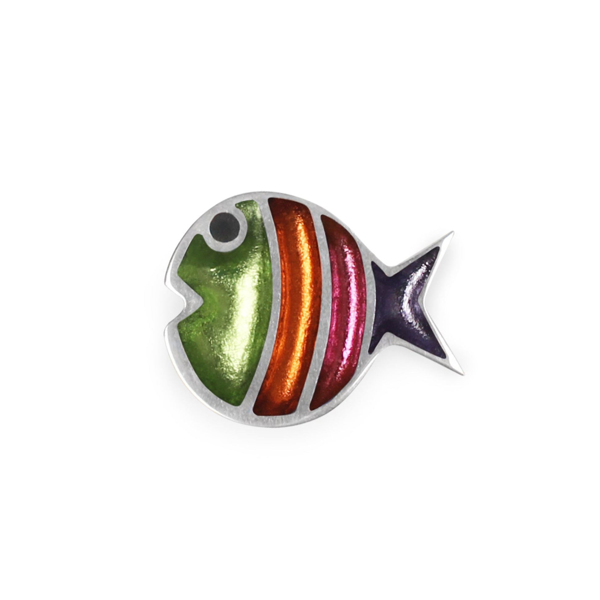 Sherbet Bubble Fish Stripe Shiny Brooch | The Jewellery Stop