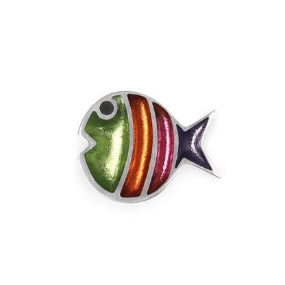 Sherbet Bubble Fish Stripe Shiny Brooch | The Jewellery Stop