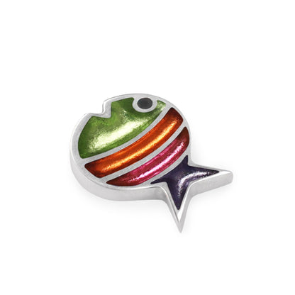 Sherbet Bubble Fish Stripe Shiny Brooch | The Jewellery Stop