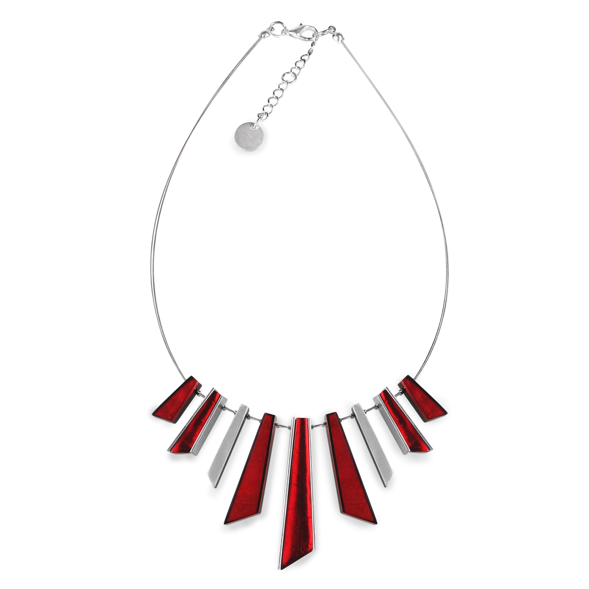 Red Deco Shard Shiny Necklace