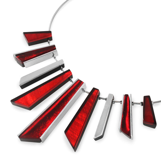 Red Deco Shard Shiny Necklace