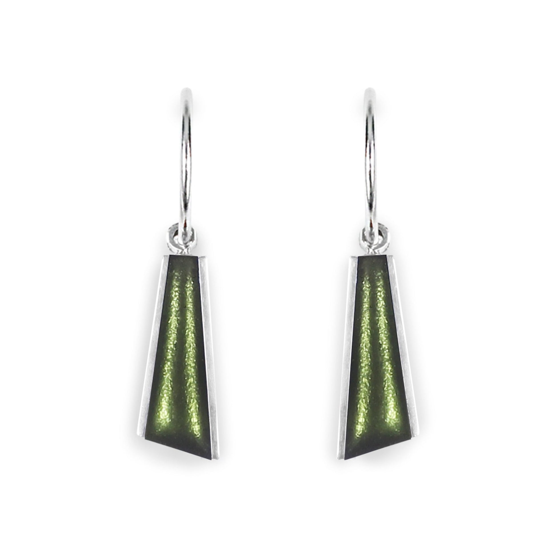 Moss Deco Shard Shiny Creole Earrings | The Jewellery Stop