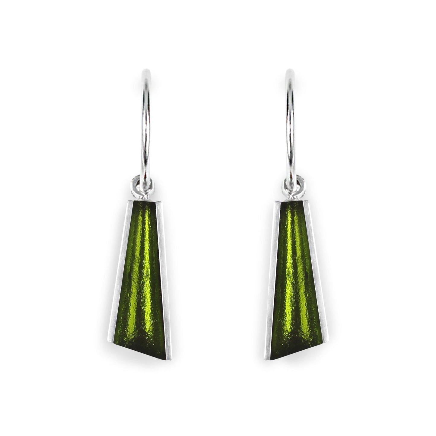 Olive Deco Shard Shiny Creole Earrings | The Jewellery Stop