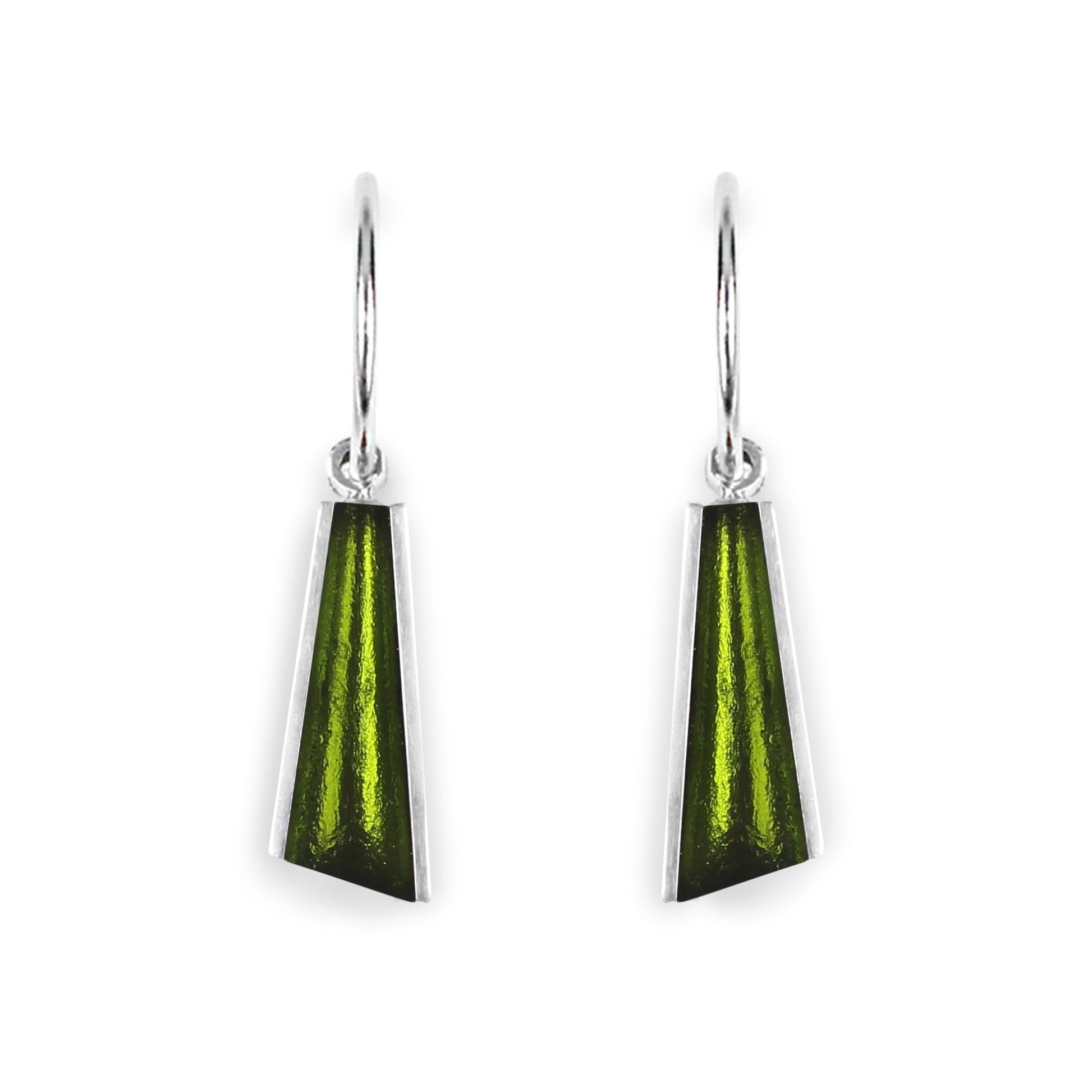 Olive Deco Shard Shiny Creole Earrings | The Jewellery Stop