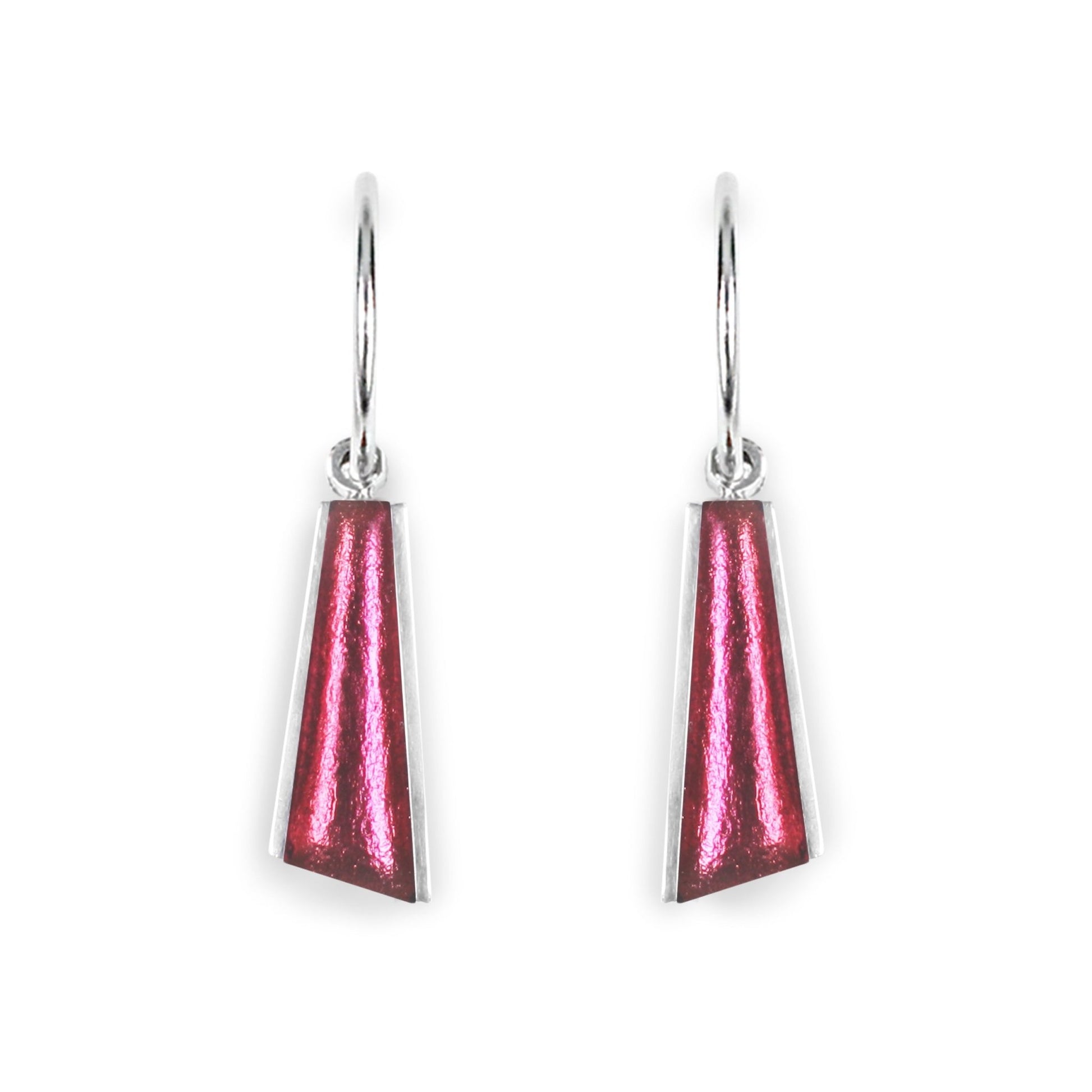 Pink Deco Shard Shiny Creole Earrings | The Jewellery Stop