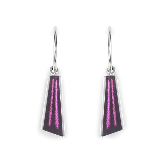 Purple Deco Shard Shiny Creole Earrings | The Jewellery Stop