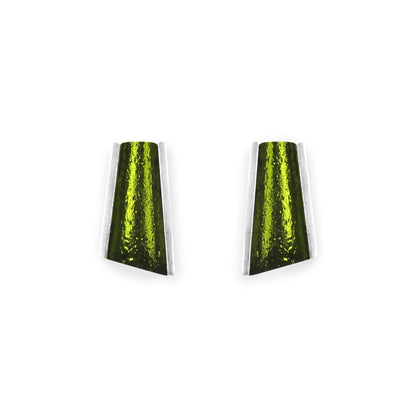 Olive Deco Shard Shiny Stud Earrings | The Jewellery Stop