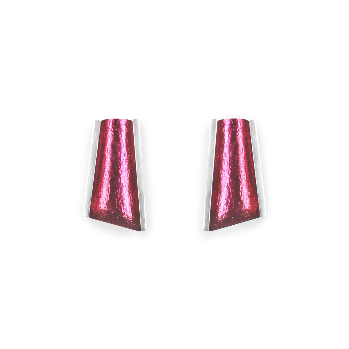 Pink Deco Shard Shiny Stud Earrings | The Jewellery Stop
