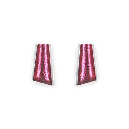 Pink Deco Shard Shiny Stud Earrings | The Jewellery Stop