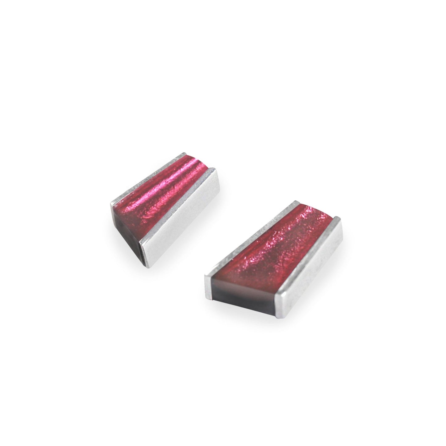 Pink Deco Shard Shiny Stud Earrings | The Jewellery Stop