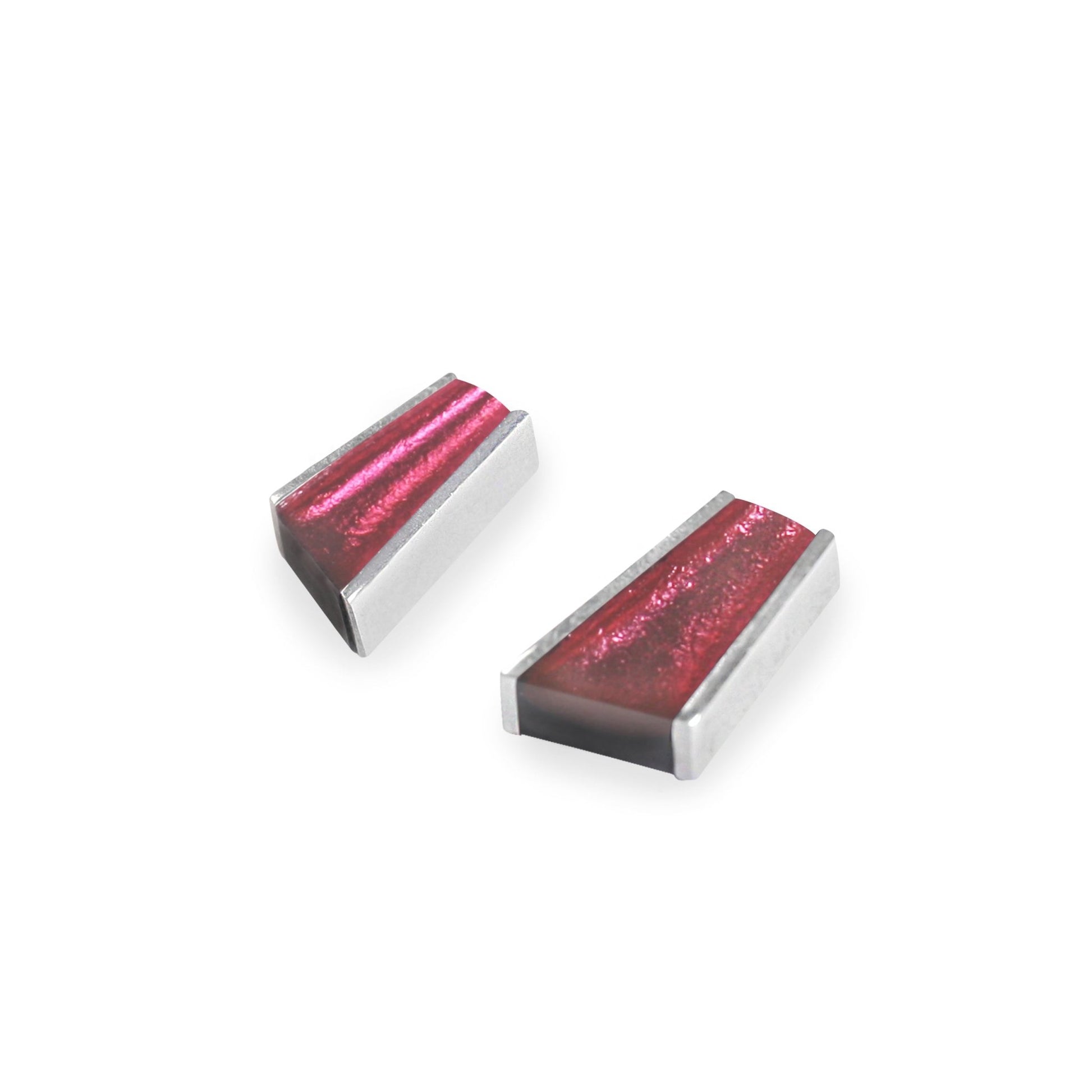 Pink Deco Shard Shiny Stud Earrings | The Jewellery Stop