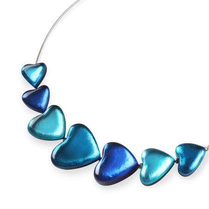 Turquoise Love Heart Shiny Trail Necklace