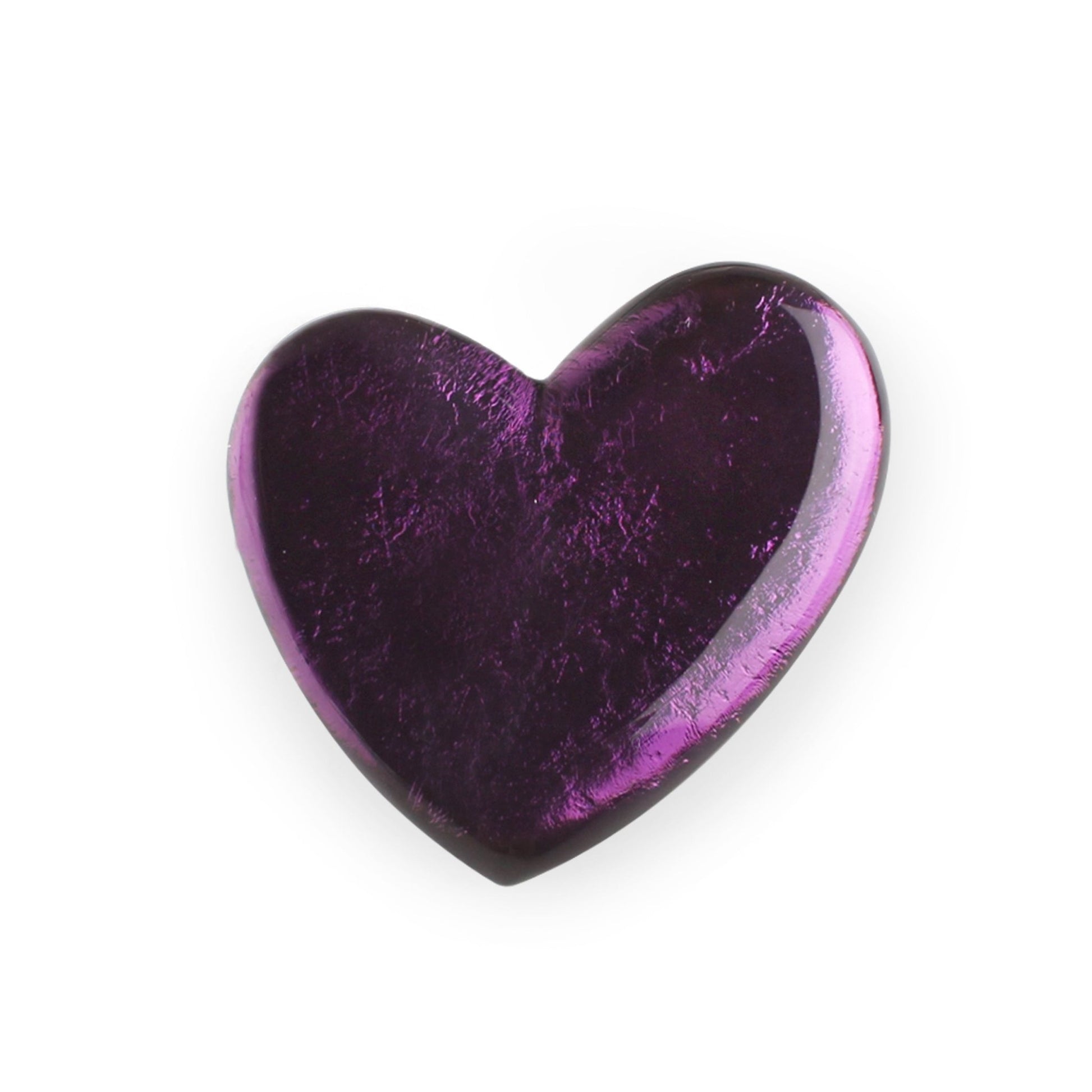 Purple Love Heart Shiny Brooch | The Jewellery Stop