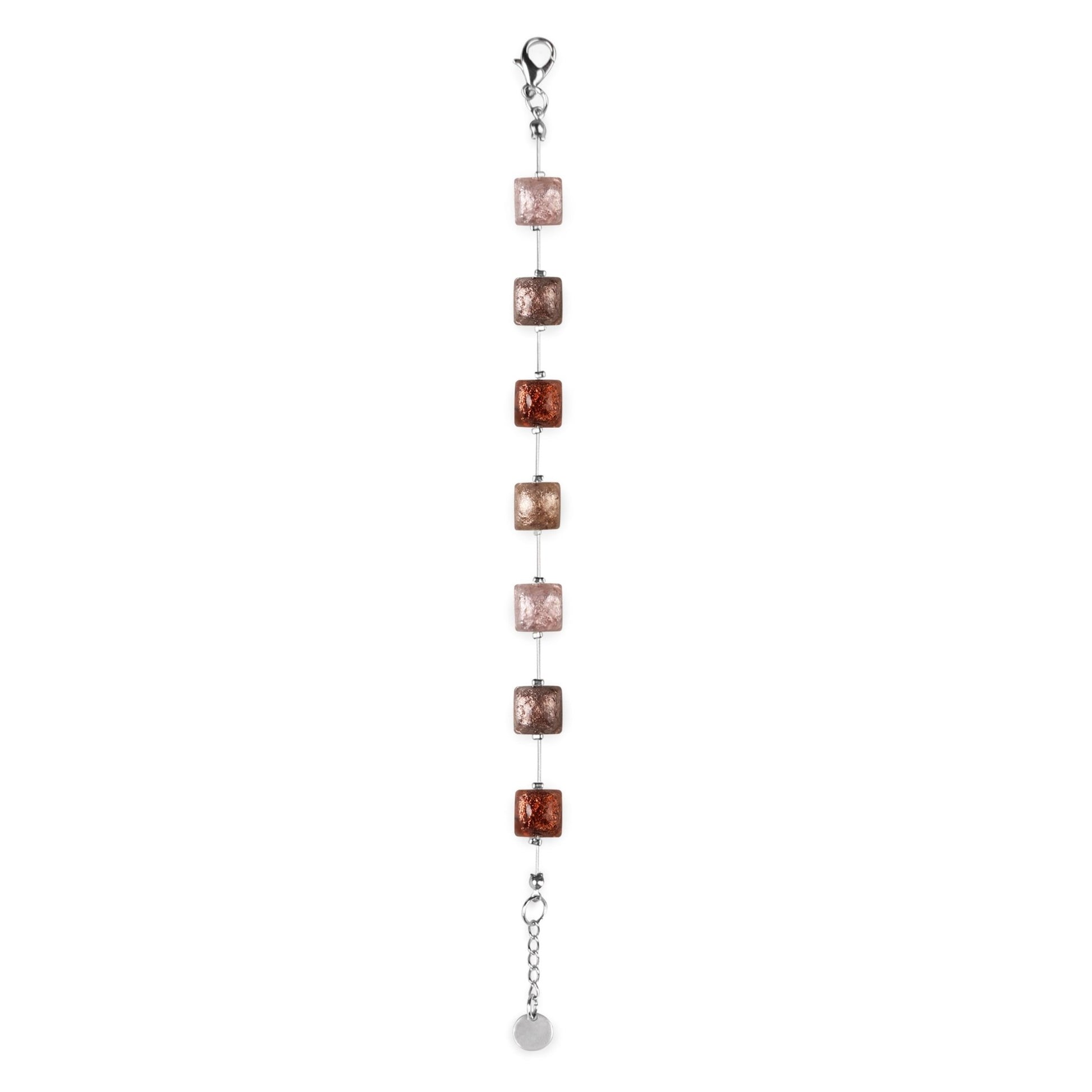 Nougat Cabouchon Squares Shiny Bracelet | The Jewellery Stop