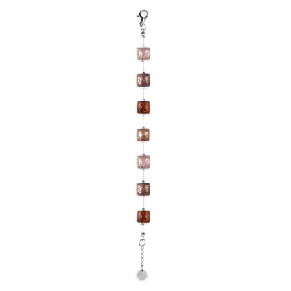 Nougat Cabouchon Squares Shiny Bracelet | The Jewellery Stop