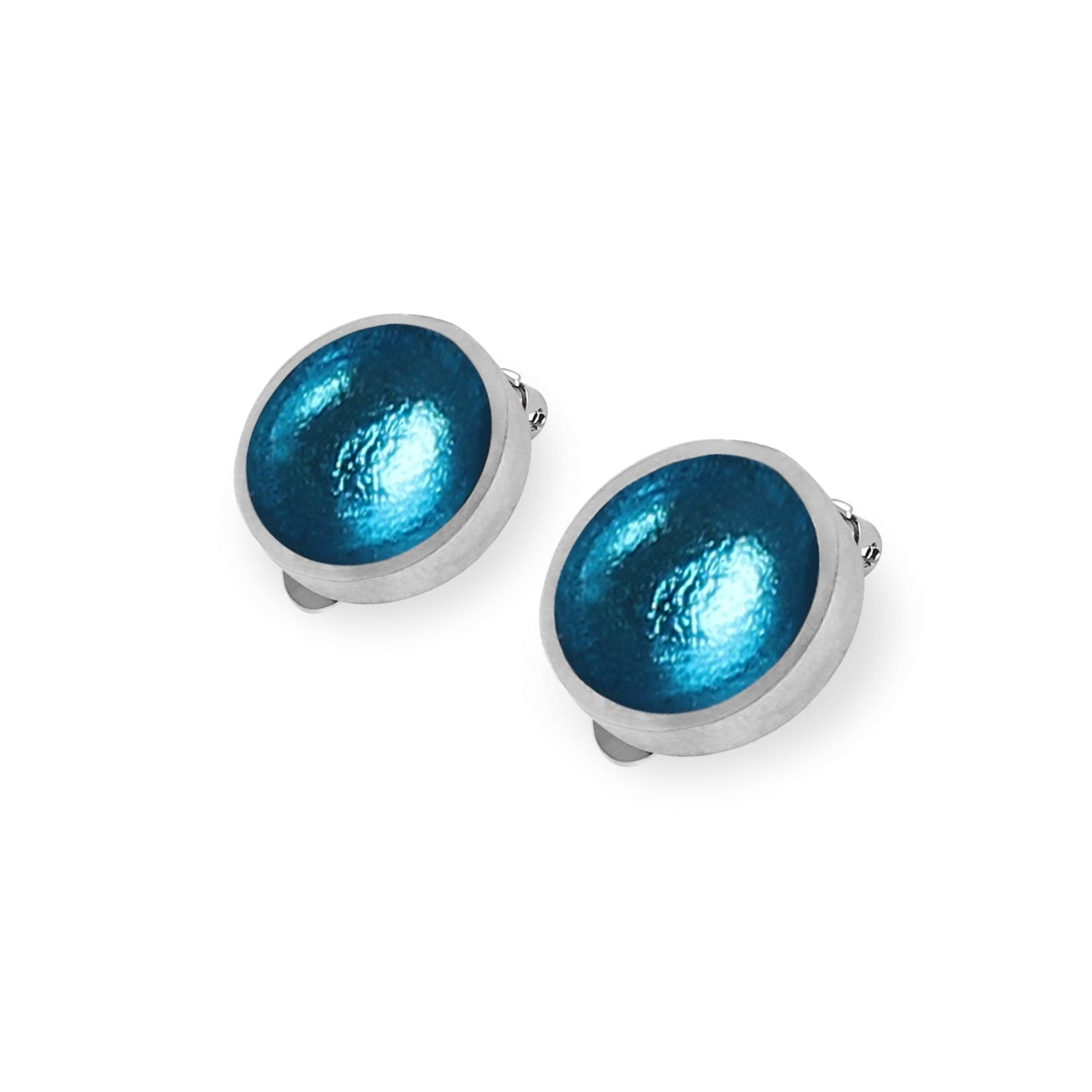 Turquoise Bubble Extravaganza Shiny Clip Earrings | The Jewellery Stop