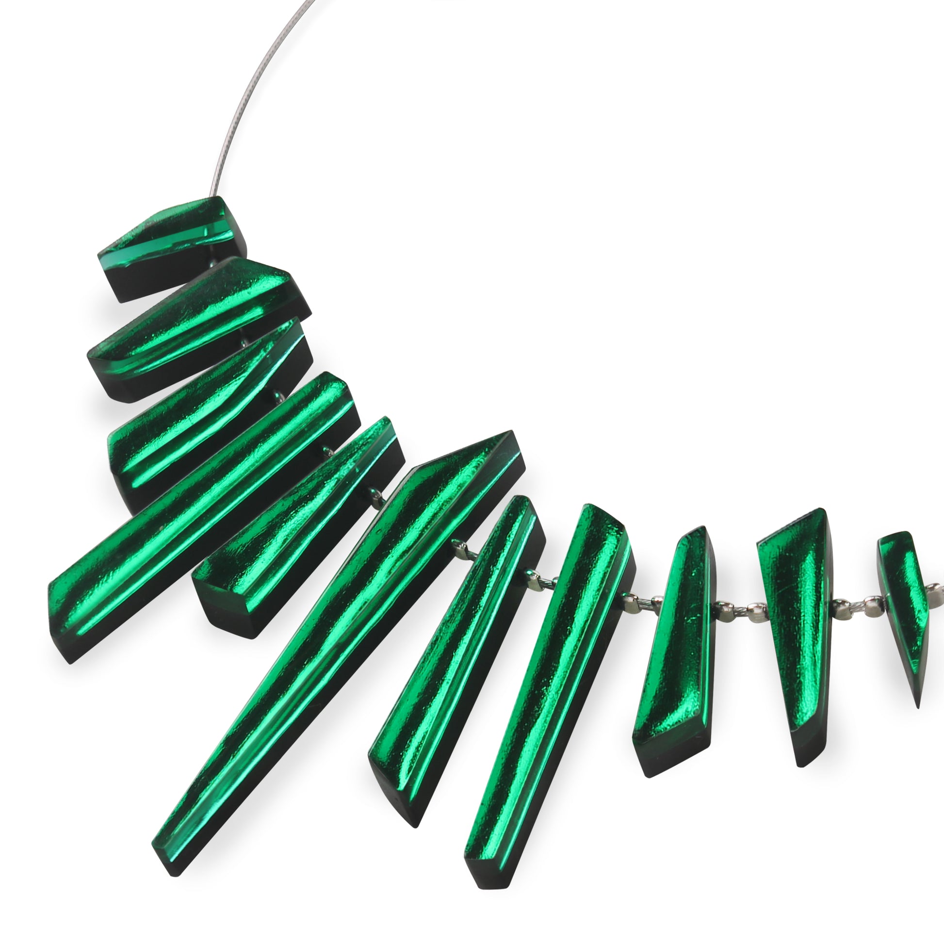 Emerald Icicle Shiny Necklace
