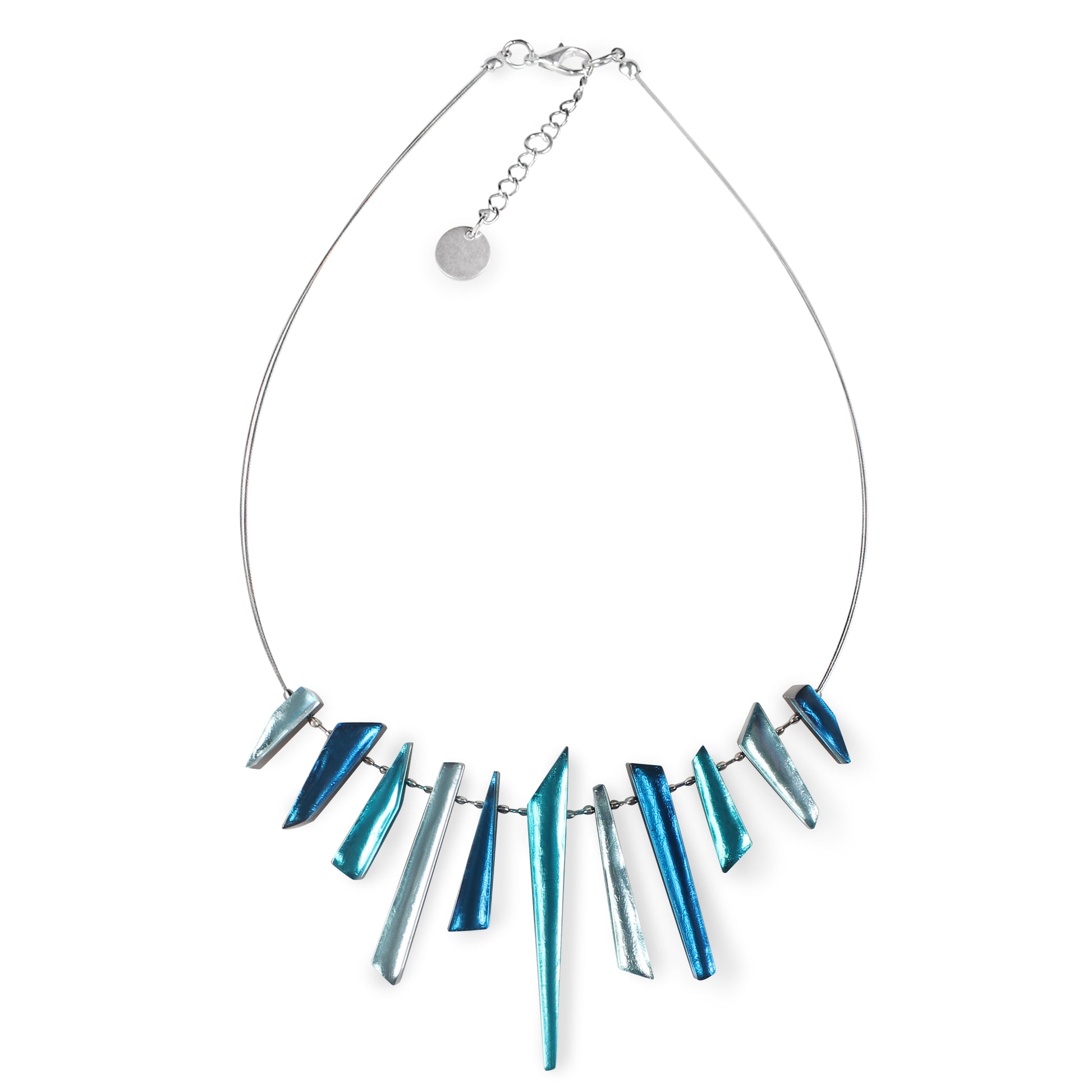 Teal Icicle Shiny Necklace