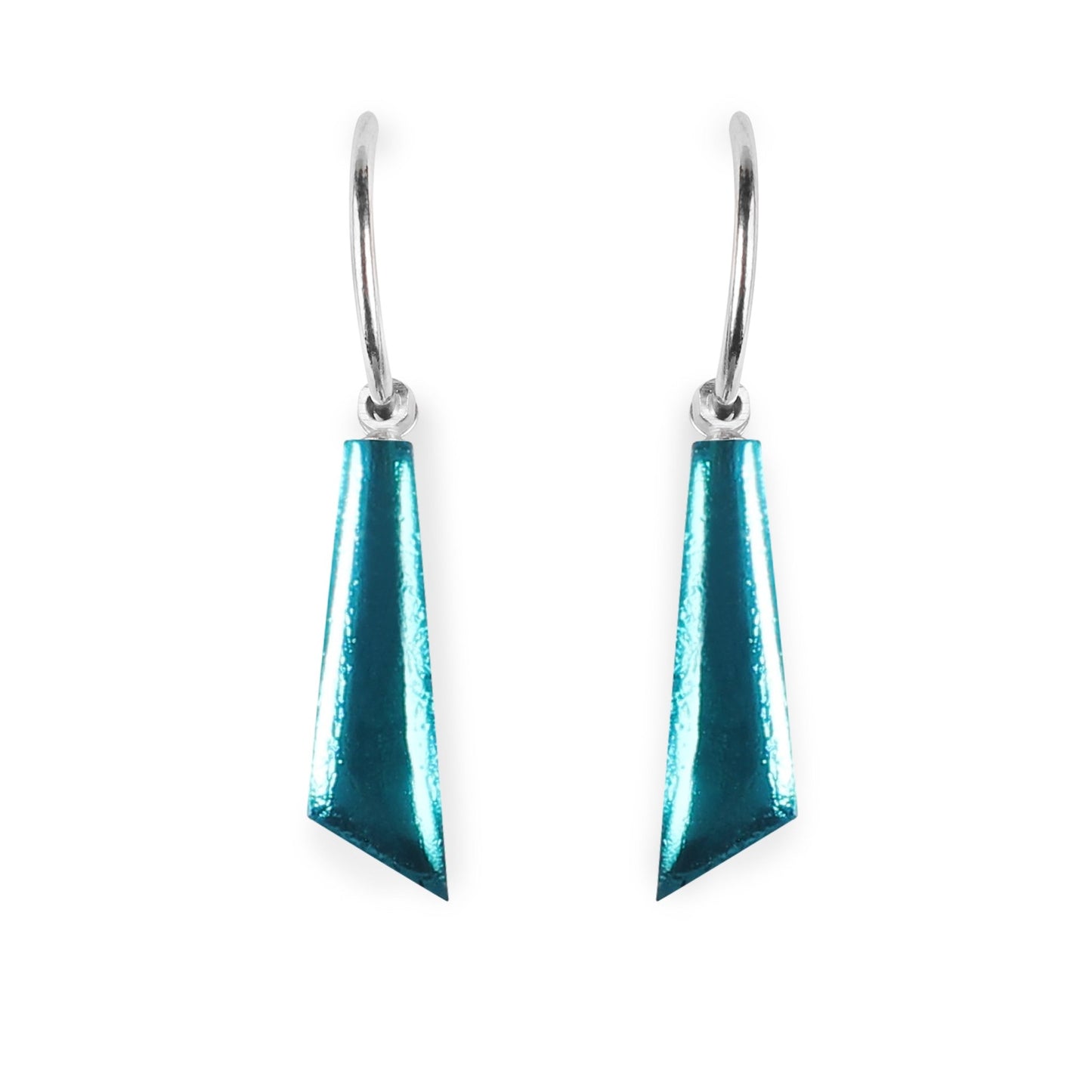 Teal Icicle Shiny Short Creole Earrings | The Jewellery Stop