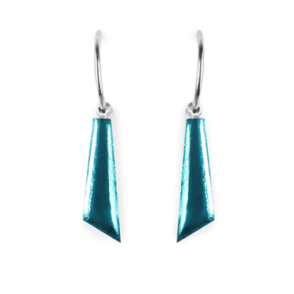 Teal Icicle Shiny Short Creole Earrings | The Jewellery Stop