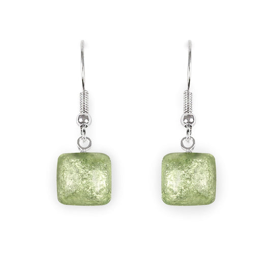 Orchard Cabouchon Squares Shiny Fish Hook Earrings | The Jewellery Stop