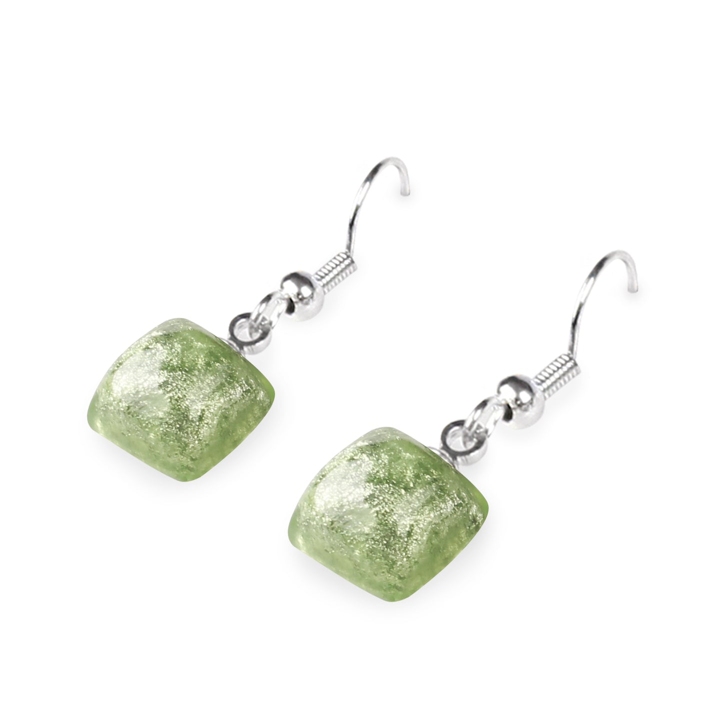 Orchard Cabouchon Squares Shiny Fish Hook Earrings