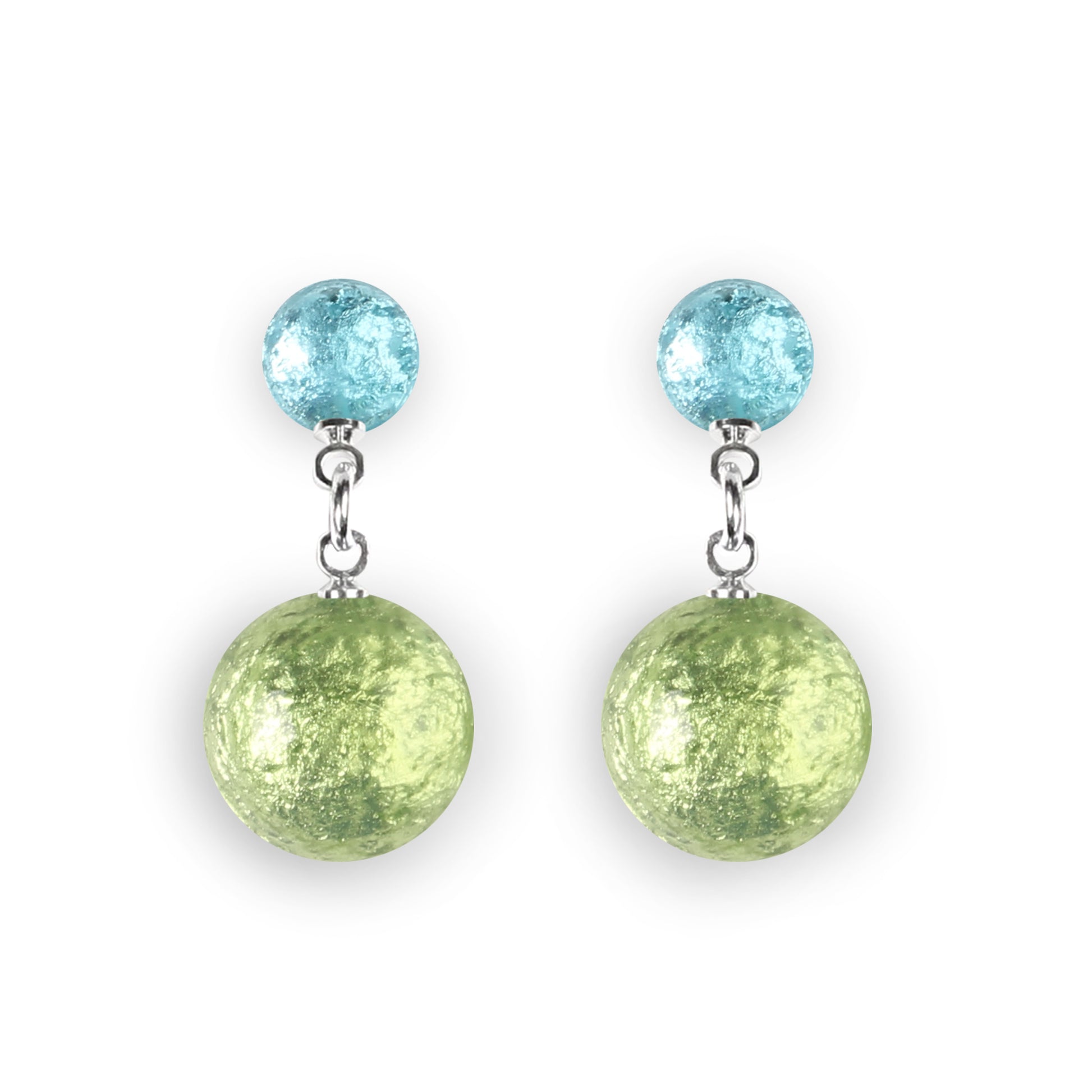 Orchard Cabouchon Shiny Double Drop Stud Earrings