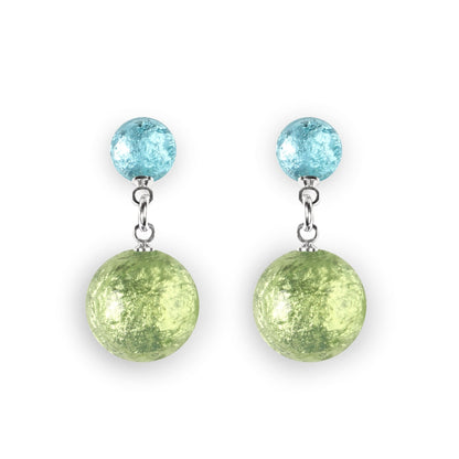 Orchard Cabouchon Shiny Double Drop Stud Earrings | The Jewellery Stop