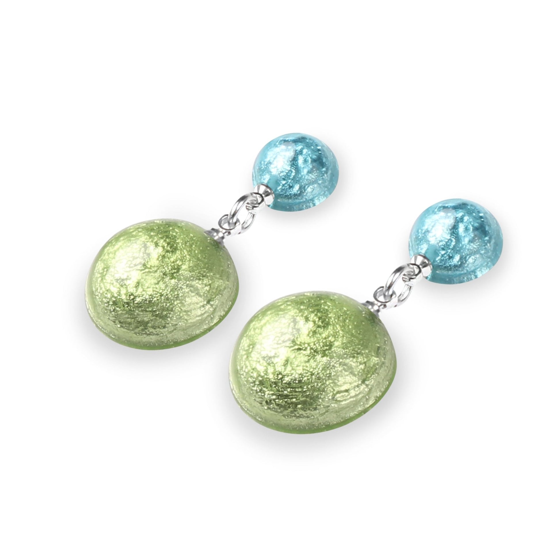 Orchard Cabouchon Shiny Double Drop Stud Earrings | The Jewellery Stop