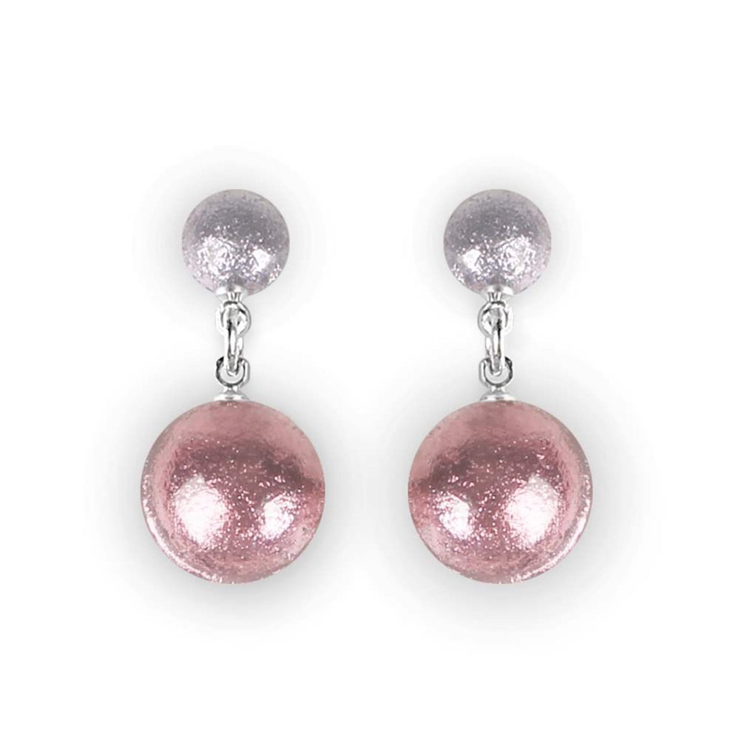 Pastels Cabouchon Shiny Double Drop Stud Earrings | The Jewellery Stop