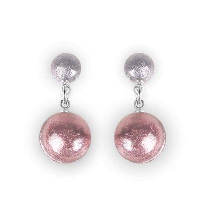 Pastels Cabouchon Shiny Double Drop Stud Earrings | The Jewellery Stop