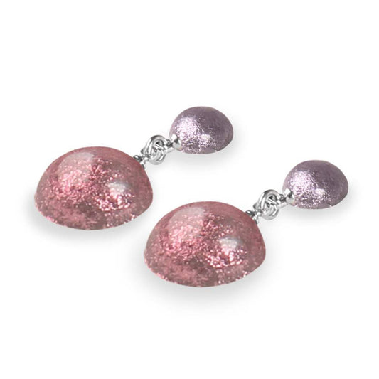 Pastels Cabouchon Shiny Double Drop Stud Earrings | The Jewellery Stop