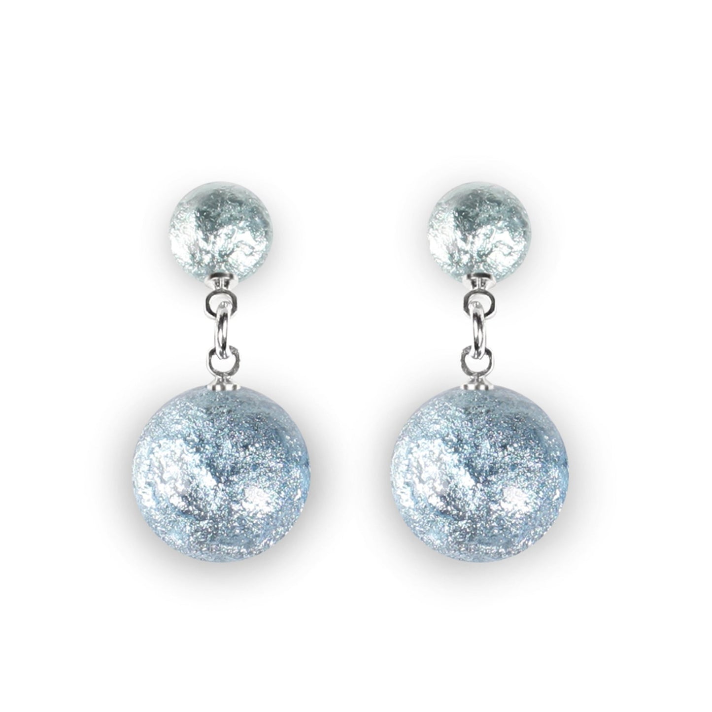Pear Cabouchon Shiny Double Drop Stud Earrings | The Jewellery Stop
