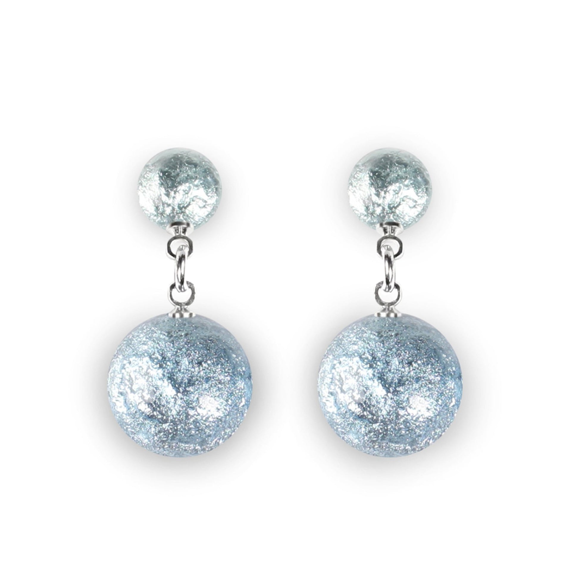 Pear Cabouchon Shiny Double Drop Stud Earrings | The Jewellery Stop