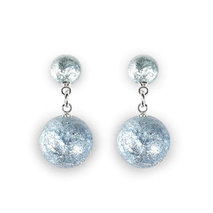 Pear Cabouchon Shiny Double Drop Stud Earrings | The Jewellery Stop