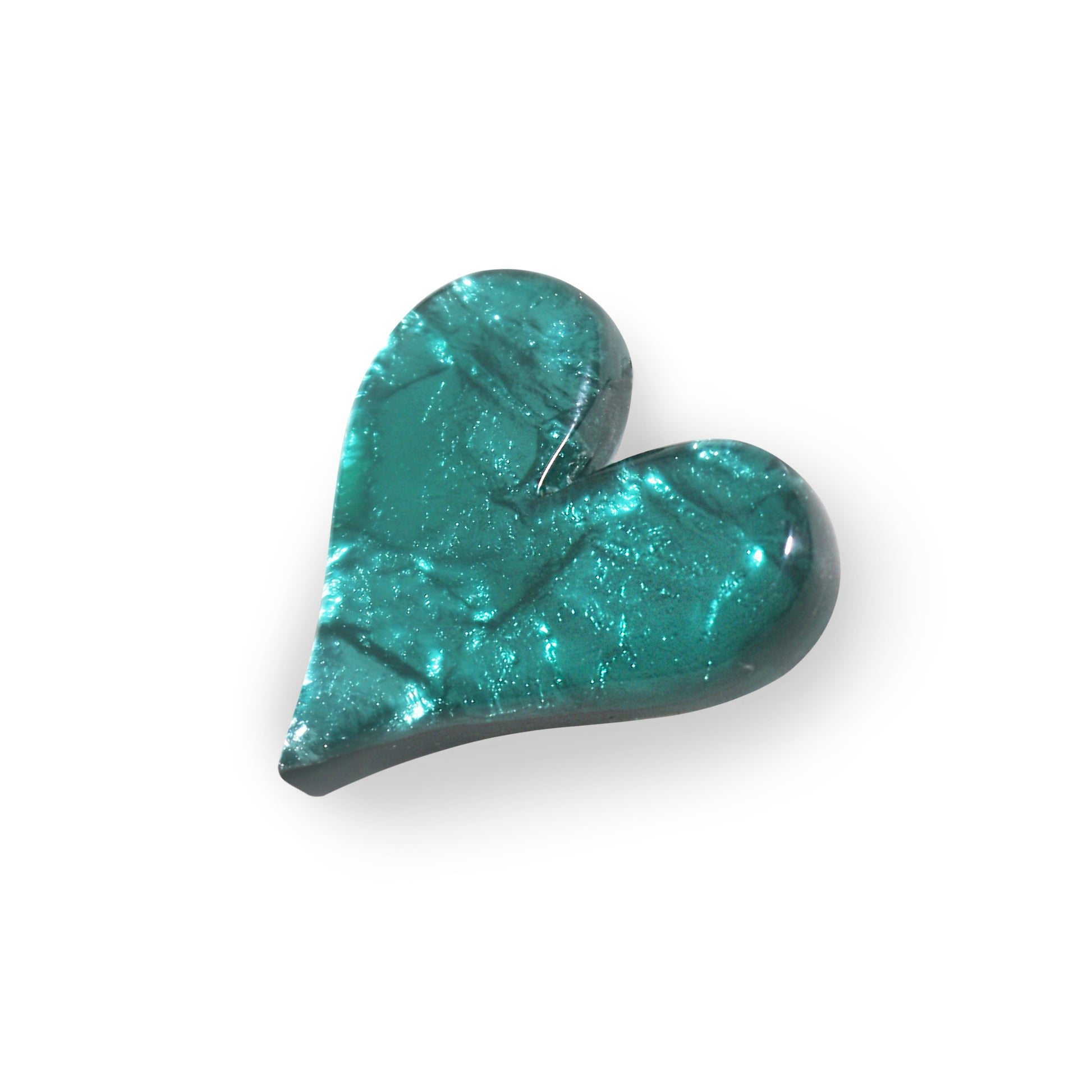 Aqua Aztec Heart Shiny Brooch