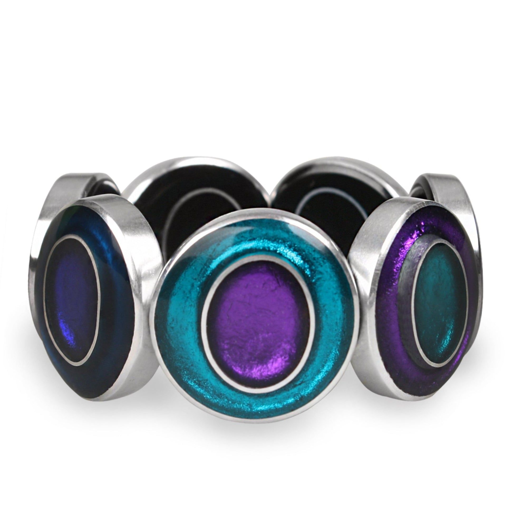 Peacock Organic Circles Shiny Bangle | The Jewellery Stop