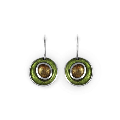 Kiwi Organic Circles Shiny Creole Earrings