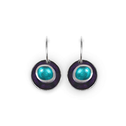 Peacock Organic Circles Shiny Creole Earrings | The Jewellery Stop