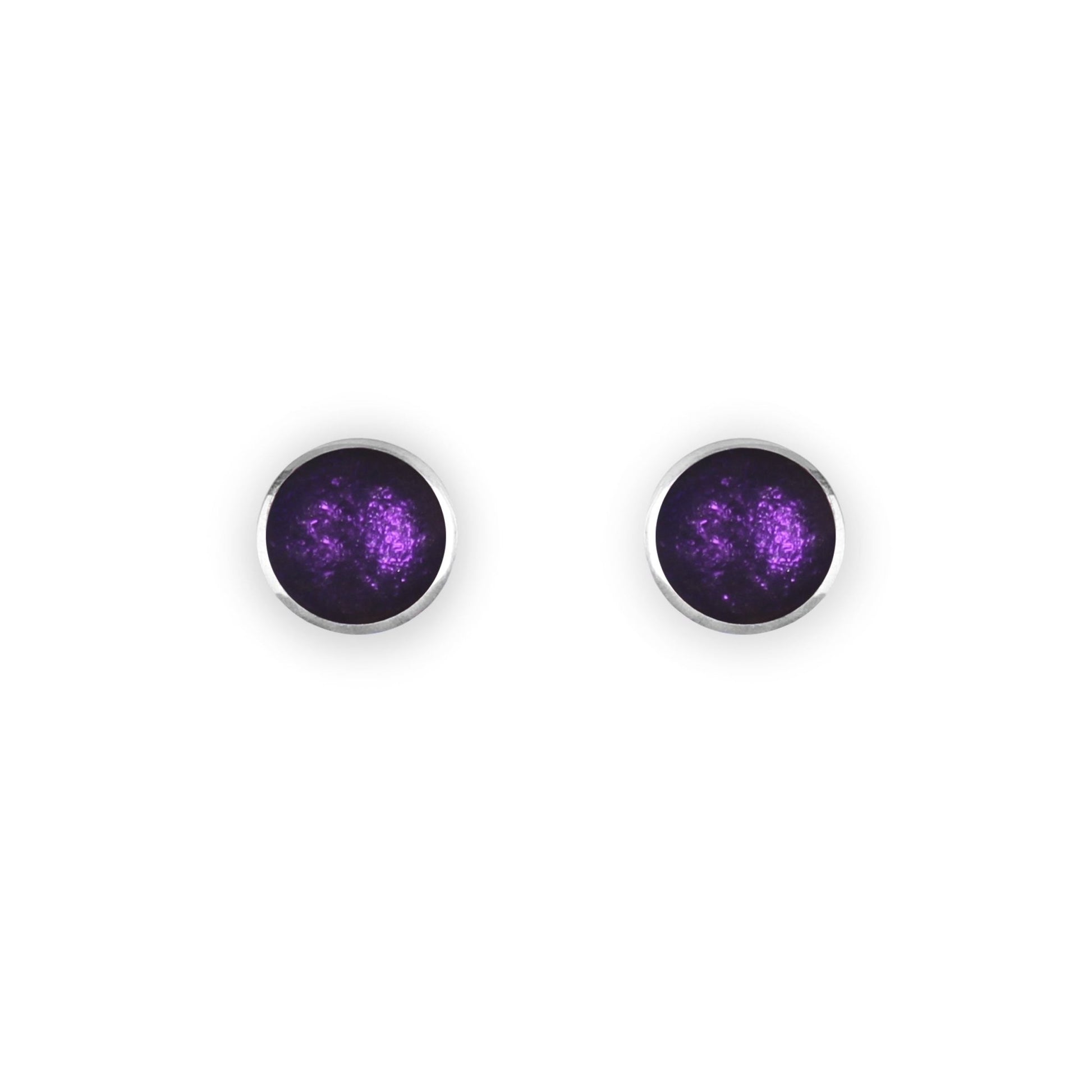 Peacock Organic Circles Shiny Small Stud Earrings | The Jewellery Stop