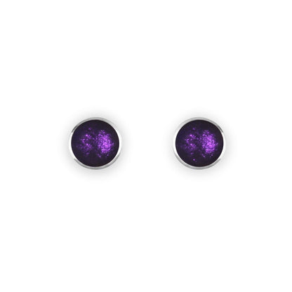 Peacock Organic Circles Shiny Small Stud Earrings | The Jewellery Stop