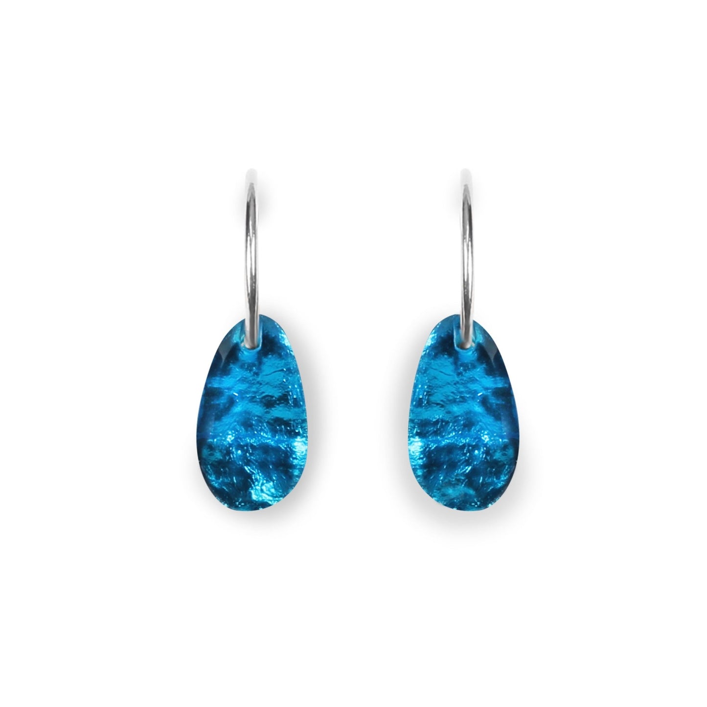 Turquoise Aztec Nuggets Shiny Creole Earrings | The Jewellery Stop