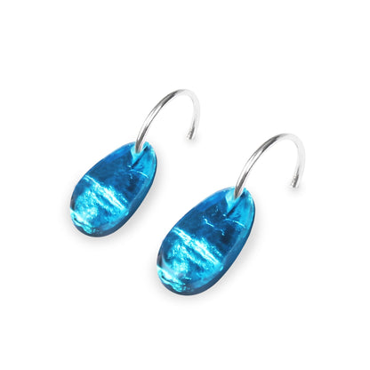 Turquoise Aztec Nuggets Shiny Creole Earrings | The Jewellery Stop
