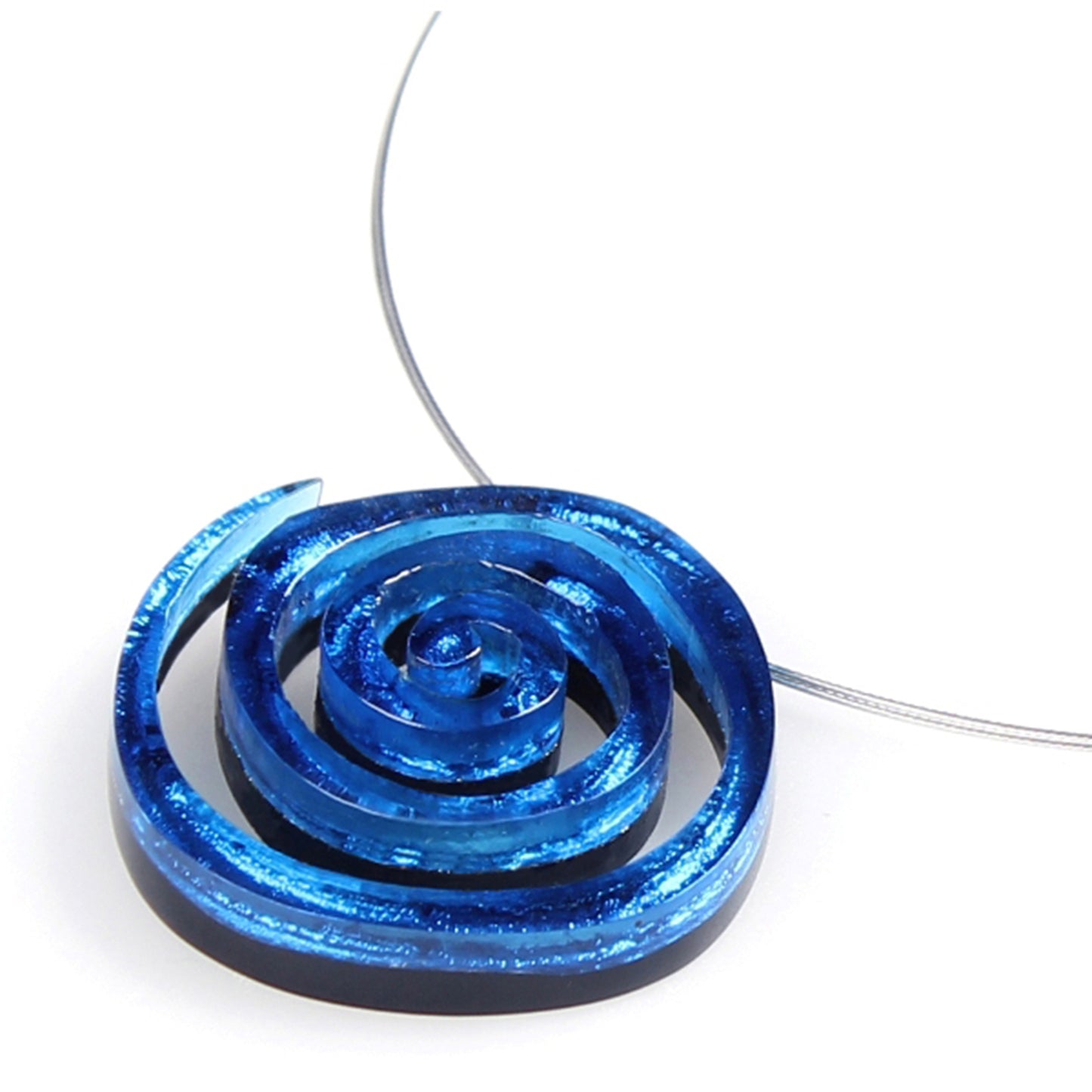 Azure Spirals Shiny Pendant